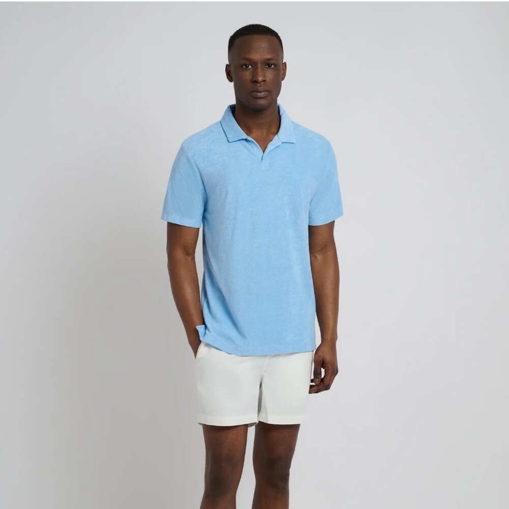 Onia Towel Terry Johnny Collar Polo Size M